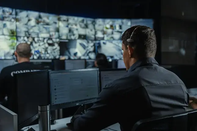 Operador monitorando câmeras — Segurança Eletrônica